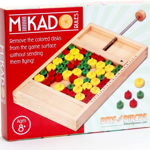Bits and Pieces Other - Mikado Rules Board Game - New & Factory Sealed - Classic Wooden Land Mine Game